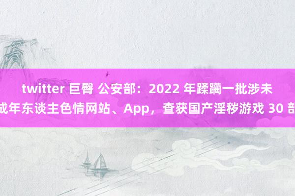twitter 巨臀 公安部：2022 年蹂躏一批涉未成年东谈主色情网站、App，查获国产淫秽游戏 30 部