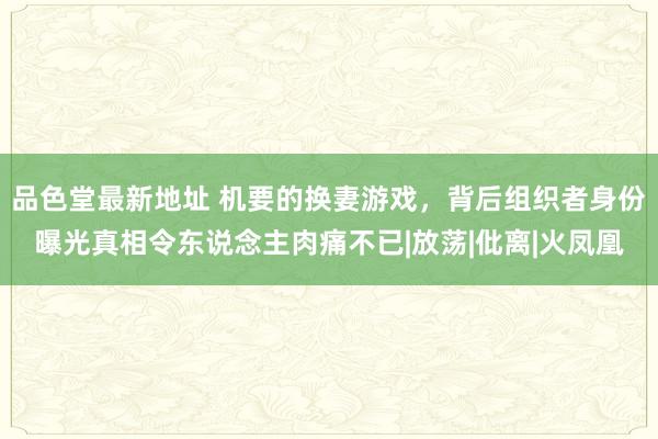品色堂最新地址 机要的换妻游戏，背后组织者身份曝光真相令东说念主肉痛不已|放荡|仳离|火凤凰