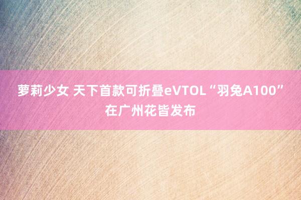 萝莉少女 天下首款可折叠eVTOL“羽兔A100”在广州花皆发布